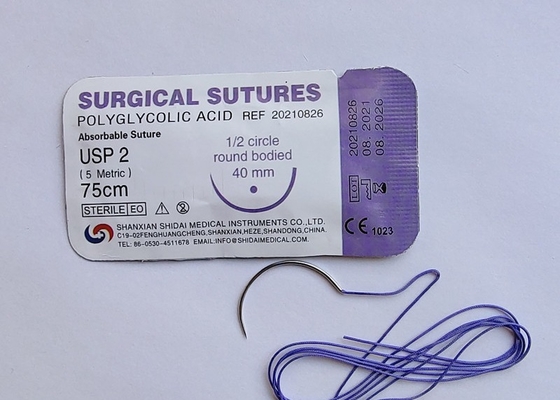 Sutura cirúrgica ácida Polyglycolic